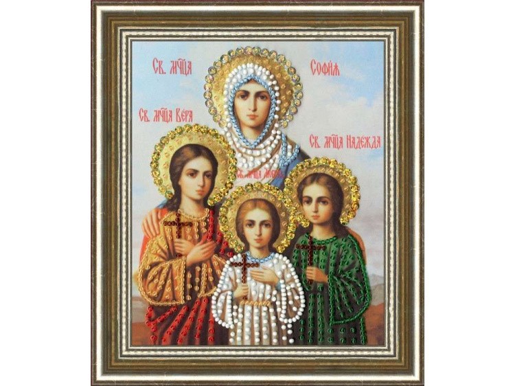 Набор вышивки бисером «Икона Святых Мучениц Веры Надежды Любви и матери их Софии» — картинка 2