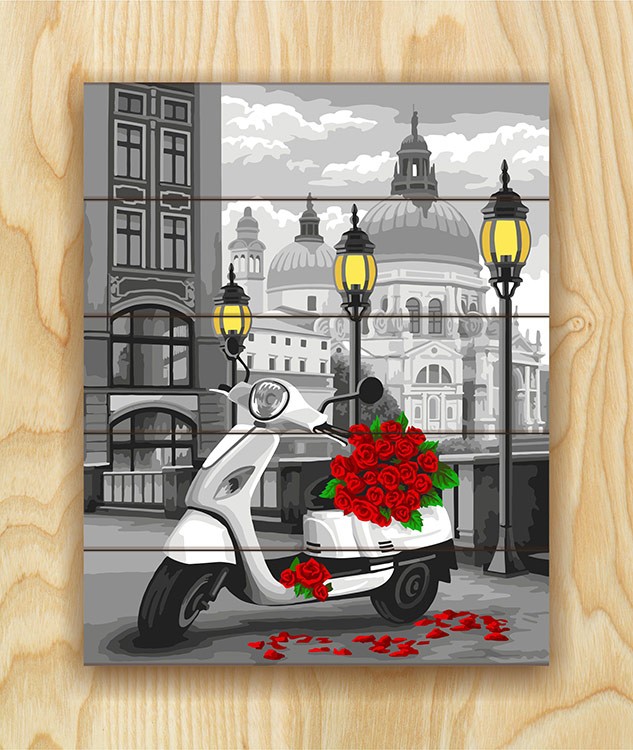 Картина по номерам по дереву Flamingo «Итальянские каникулы» — картинка 2