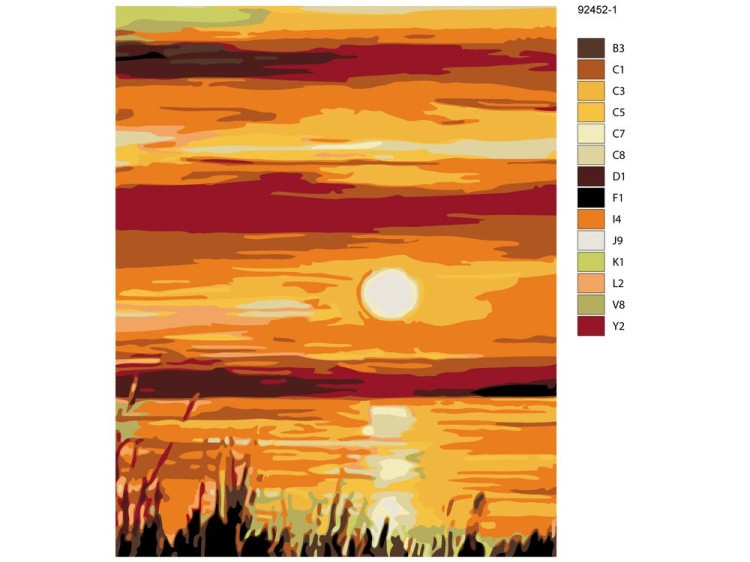 Картина по номерам «Речной закат» — картинка 2