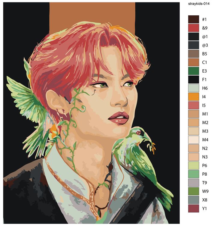 Картина по номерам «Stray Kids Стрей Кидс: Ли Ноу Минхо Арт» — картинка 3