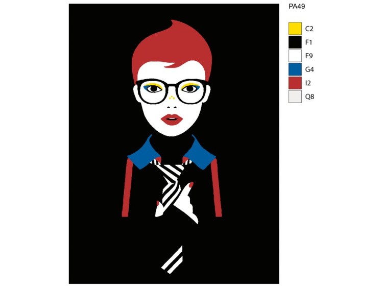 Картина по номерам «Черно-белый галстук» — картинка 2
