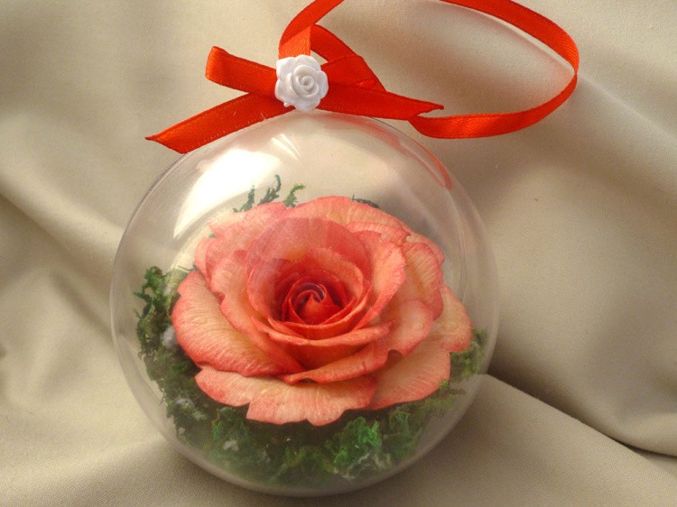 Шар пластиковый прозрачный половинками (d 10 см), 1 шт. — картинка 4