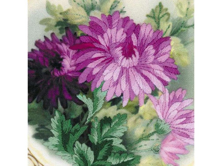 Набор для вышивания «Тарелка с хризантемами» — картинка 3