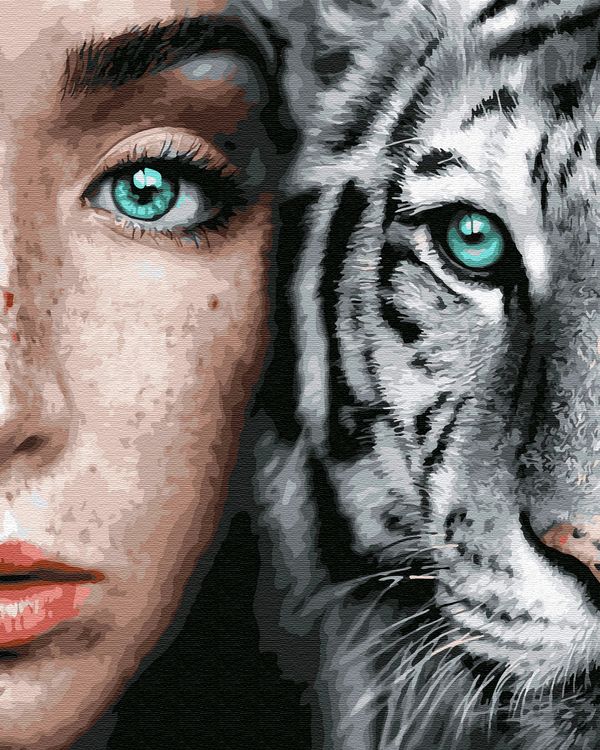 Картина по номерам «Дикие. Белый тигр»