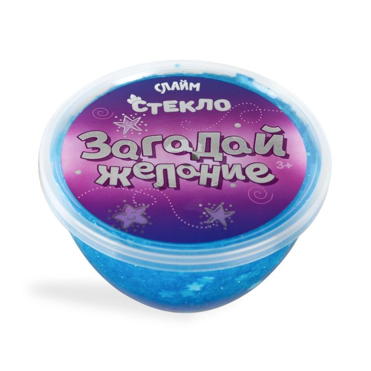 Слайм «Стекло» Физ голубой с блестками со снеговиком, 180 г — картинка 2