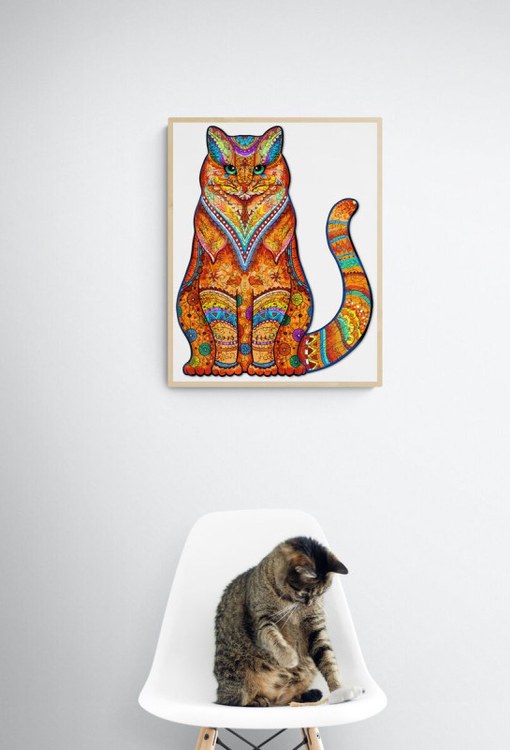 Деревянные пазлы «Сидящий Кот M», Woodbests — картинка 9