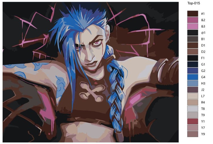 Картина по номерам «League of legends. Аркейн: Джинкс 5» — картинка 3