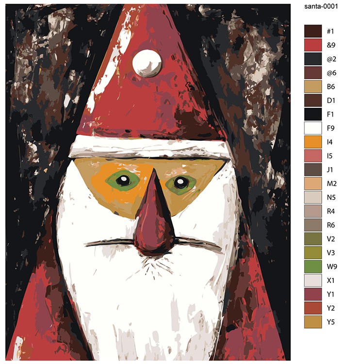 Картина по номерам «Новогодняя: Дед Мороз в стиле Пикассо» — картинка 2