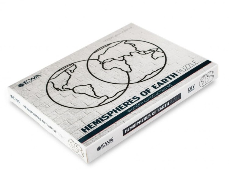 Деревянный интерьерный пазл «Полушария Земли», Eco Wood Art — картинка 4