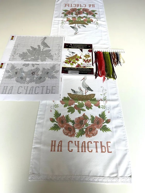 Набор для вышивания «Рушник Аисты» 1,5 м для вышивки крестом — картинка 3