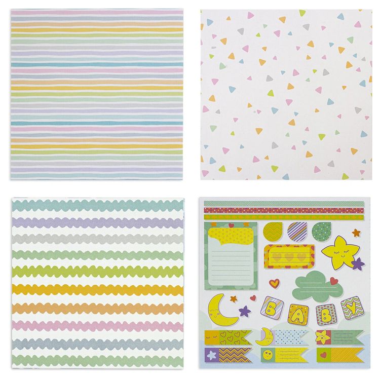 Бумага для скрапбукинга 15х15 см «Бэби-бук», 12 дизайнов — картинка 5