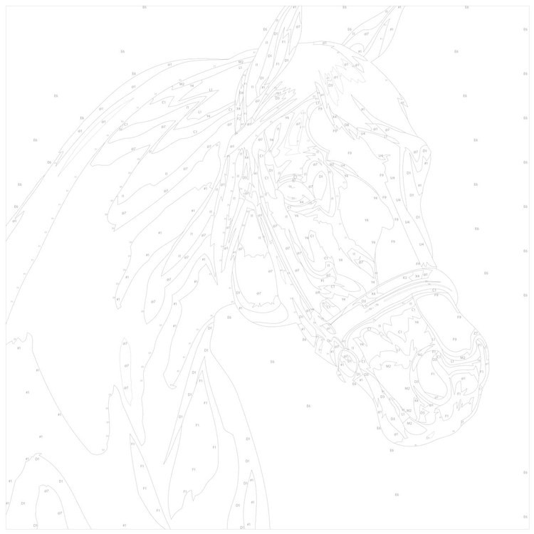 Картина по номерам «Лошадь на зеленом фоне» — картинка 3