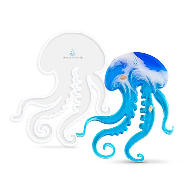 Силиконовый молд Epoxy Master коастер медуза, 20х17 см — картинка 2