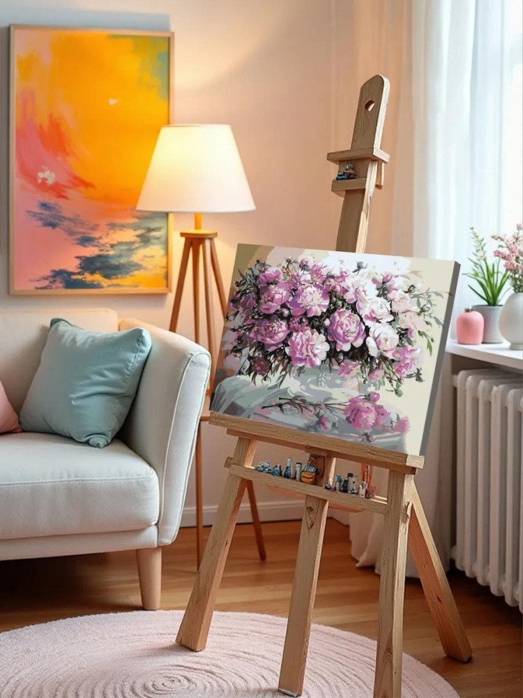 Картина по номерам «Пионовое цветение» — картинка 9