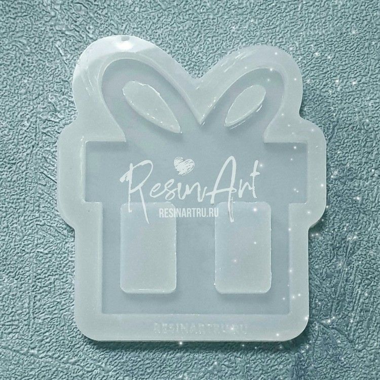 Елочная игрушка Подарок - Силиконовый молд, ResinArt — картинка 2