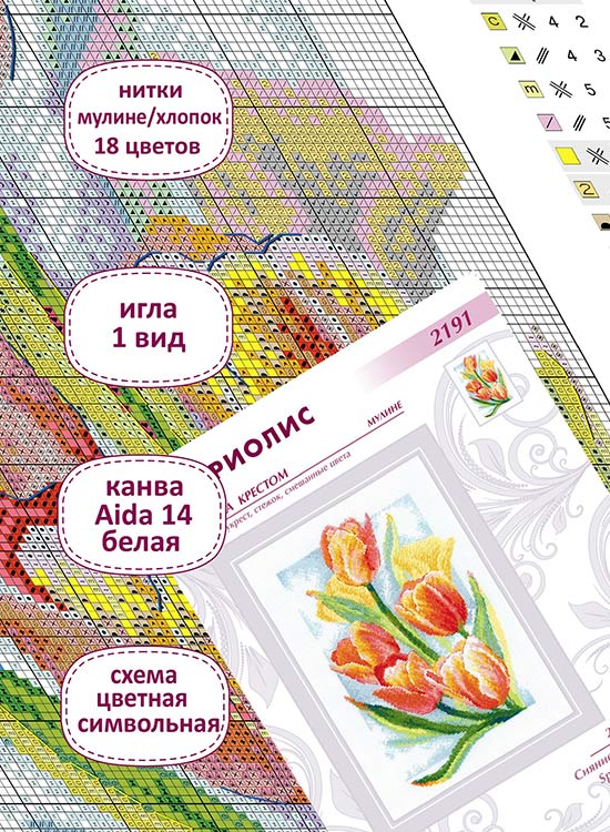 Набор для вышивания «Сияние весны. Тюльпаны» — картинка 3