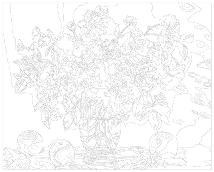 Картина по номерам «Цветы: Букет из белых георгин и яблоки» — картинка 3