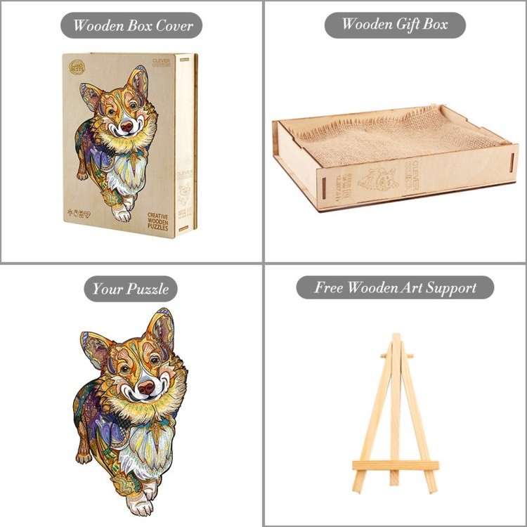 Деревянные пазлы «Веселый Корги XL», Woodbests — картинка 6