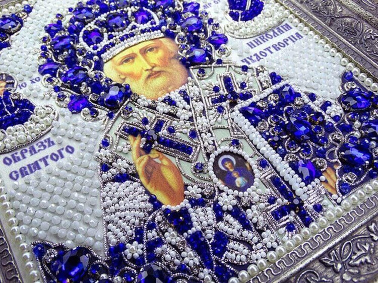 Набор вышивки хрустальными камнями «Николай» (синий) — картинка 7