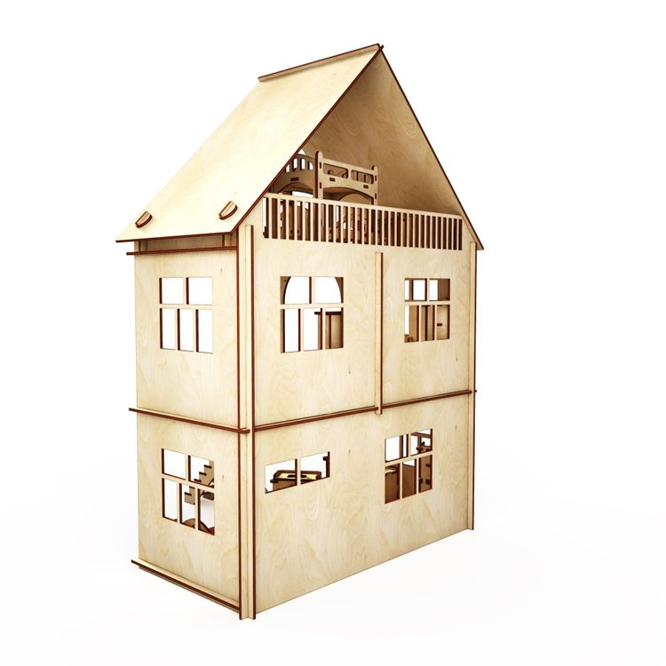 Конструктор-кукольный домик ХэппиДом «Коттедж» из дерева — картинка 2