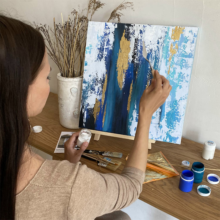 Набор для рисования с поталью и текстурной пастой «Blue wall» — картинка 4