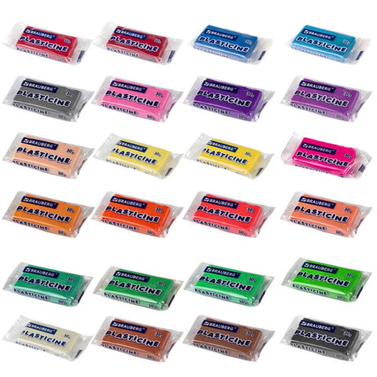 Пластилин классический Brauberg PREMIUM, 24 цвета, 720 г — картинка 3