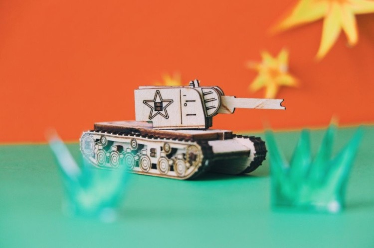 Конструктор из дерева «Танк КВ-2», UNIWOOD — картинка 3