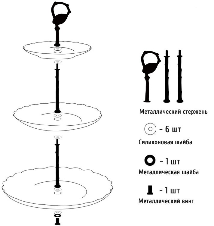 Фурнитура для фруктовницы Лист золотая — картинка 4
