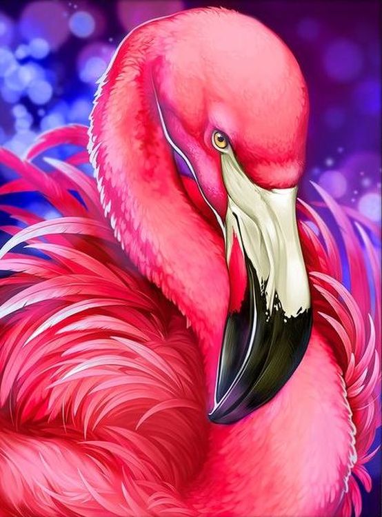 Алмазная вышивка «Яркий фламинго»