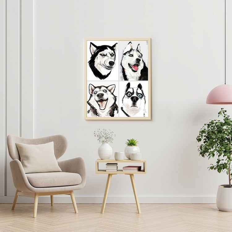 Картина по номерам «Мемчики. Хаски-шутник!» — картинка 4