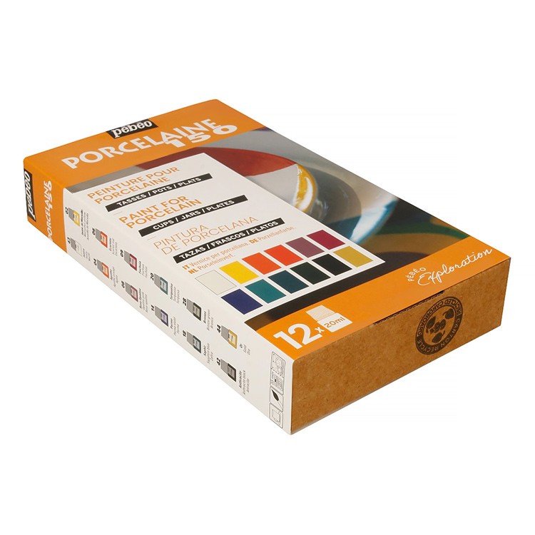 Набор красок Porcelaine 150 «Исследование» по фарфору и керамике, под обжиг, 12 цв., 20 мл, Pebeo — картинка 2
