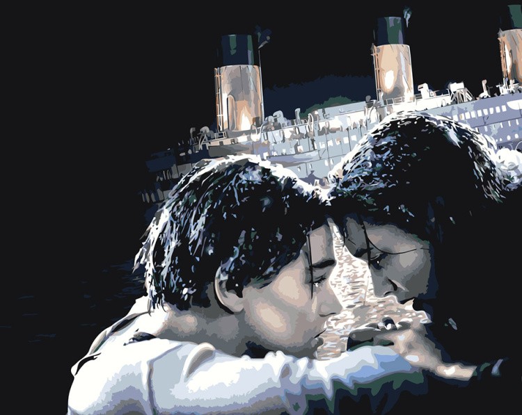 Картина по номерам «Титаник: Джек и Роза в воде»