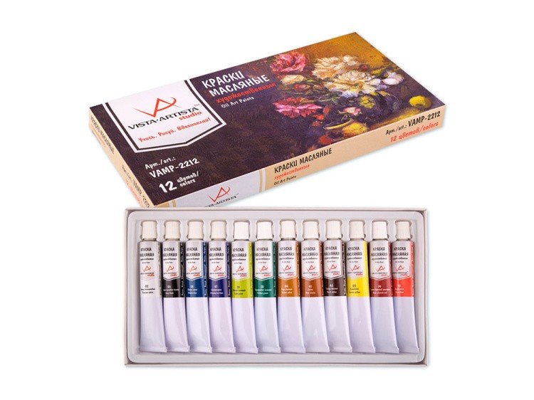 Краски Vista-Artista масляные 12 цветов Studio набор 22 мл — картинка 3