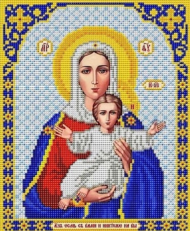 Рисунок на ткани «Богородица Леушинская»