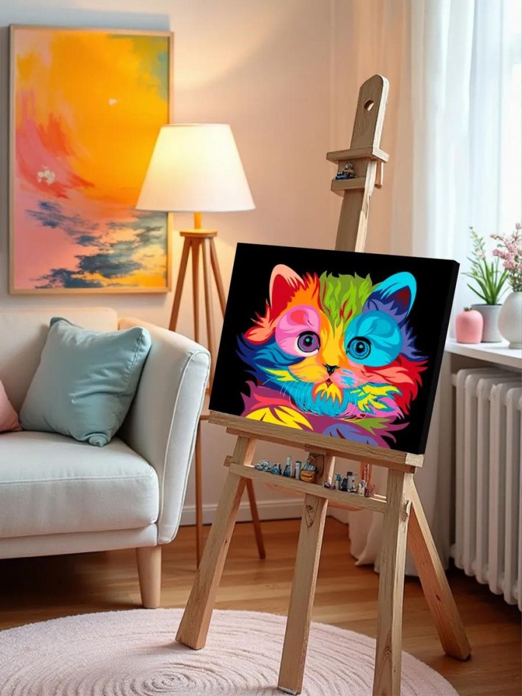 Картина по номерам «Радужный котенок» — картинка 10