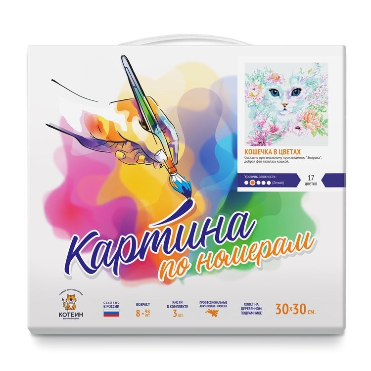 Картина по номерам «Кошечка в цветах» — картинка 2