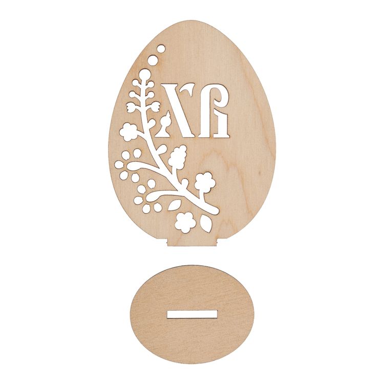 Заготовка для декорирования «Яйцо пасхальное на подставке», фанера, 1 шт., 9х6,5 см, Mr. Carving