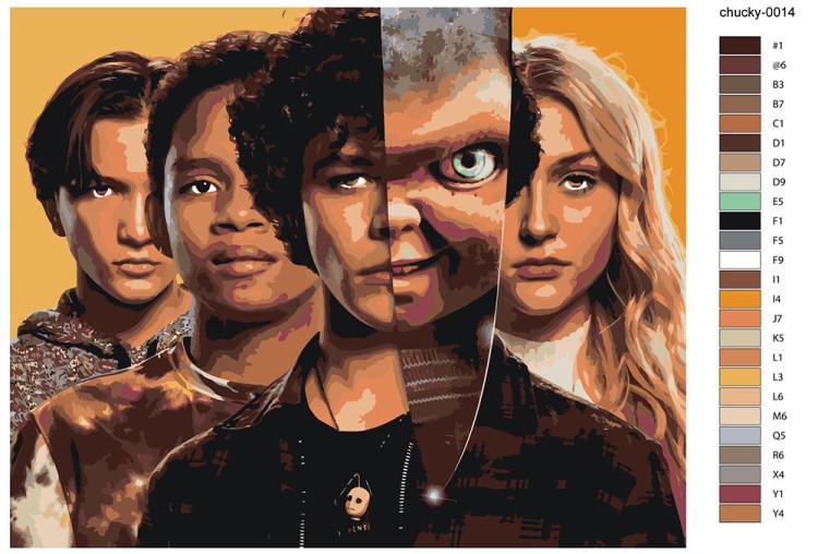 Картина по номерам «Актеры из сериала Чаки» — картинка 2