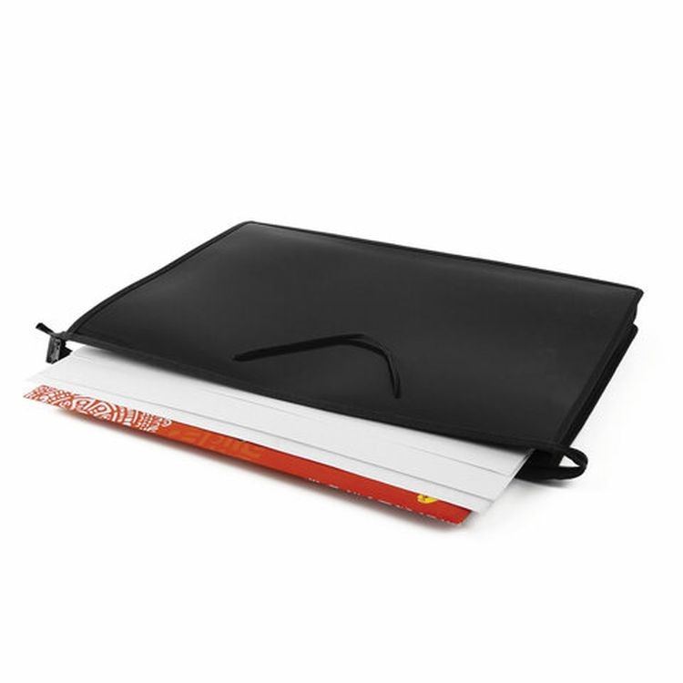 Папка для рисунков и чертежей А3, ручки-шнурок, пластик, молния сверху, ПИФАГОР, черная — картинка 6