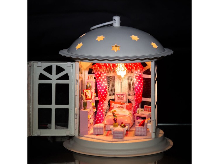 Набор для создания миниатюры (румбокс) «Фонарик Розовые сны» — картинка 2