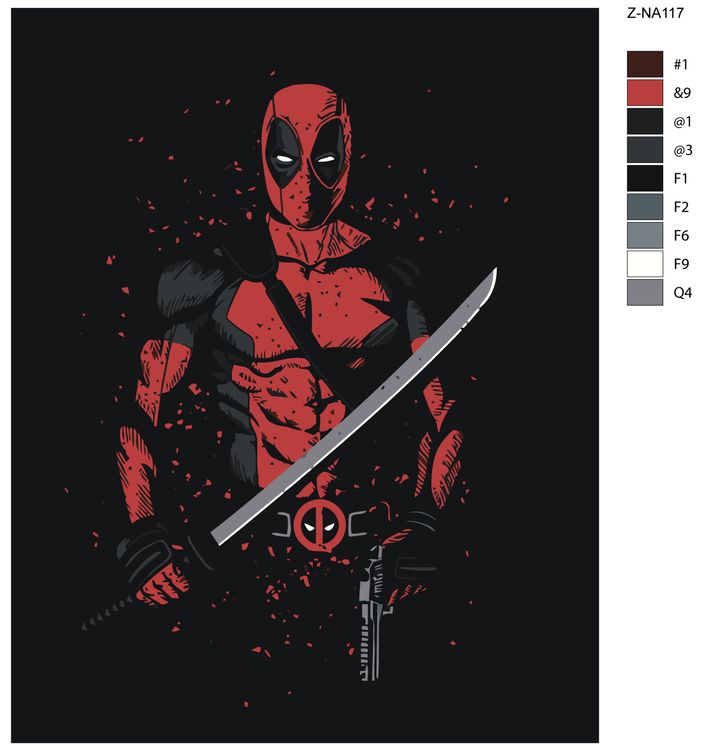 Картина по номерам «Дедпул» — картинка 2