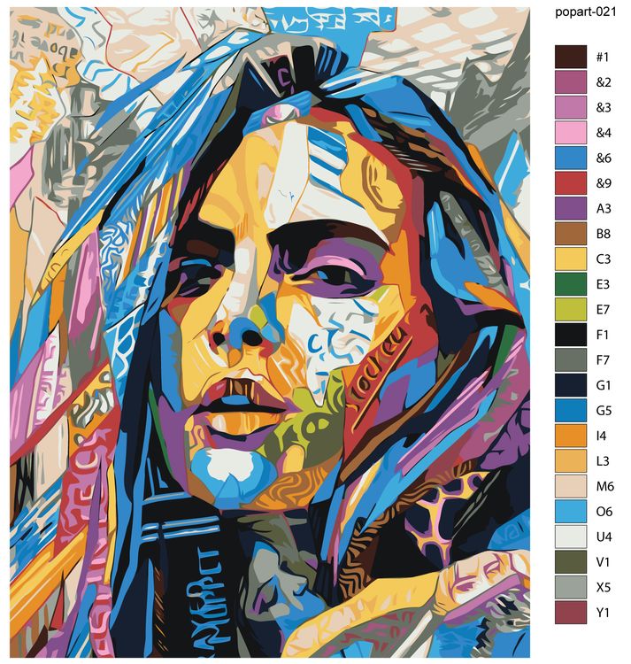 Картина по номерам «Pop Art Поп-арт: Кара Делевинь» — картинка 3