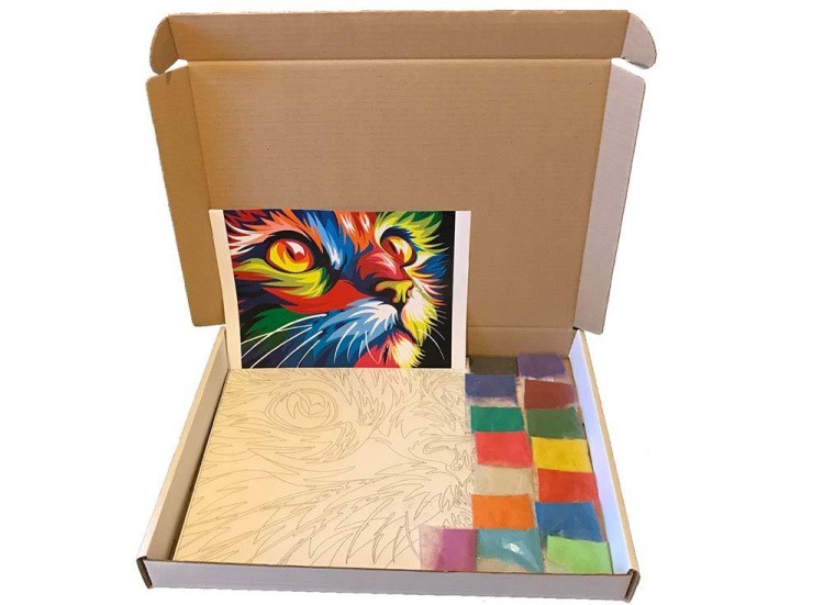 Картина цветным песком «Кот» — картинка 9