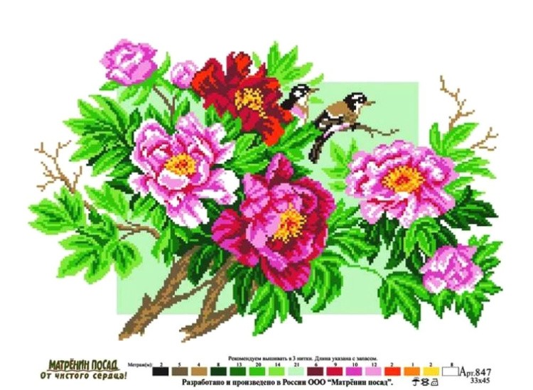 Рисунок на ткани «Садовая элегия» — картинка 2