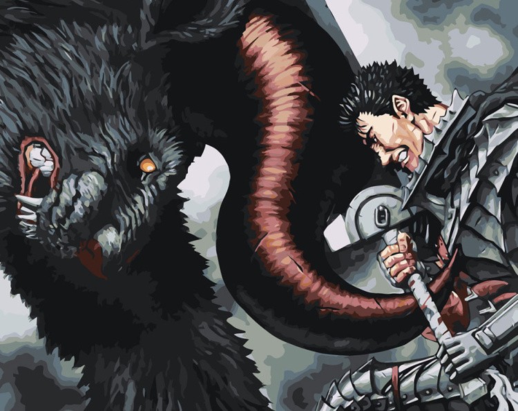 Картина по номерам «Берсерк Berserk манга аниме: Гатс 40x50»