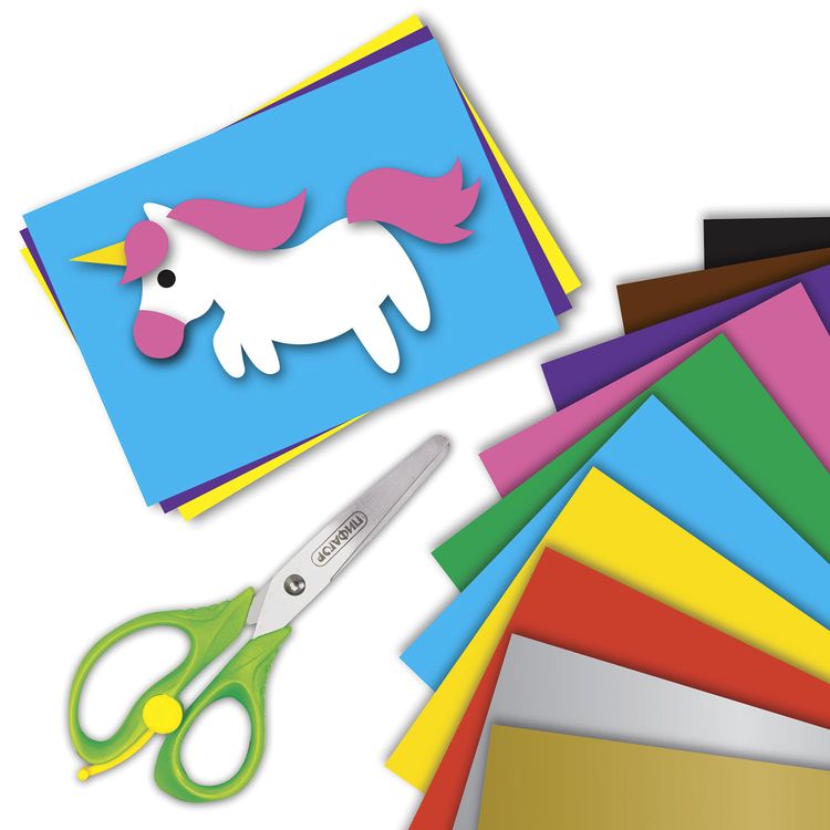 Цветная бумага А4 2-сторонняя офсетная «Единорог», 16 листов, 10 цветов, Brauberg — картинка 7