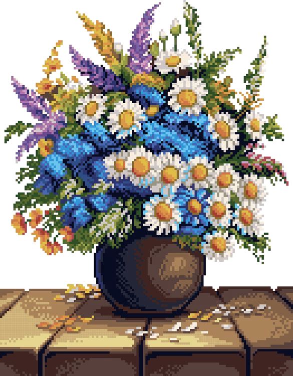 Алмазная вышивка «Букет полевых цветов» — картинка 2