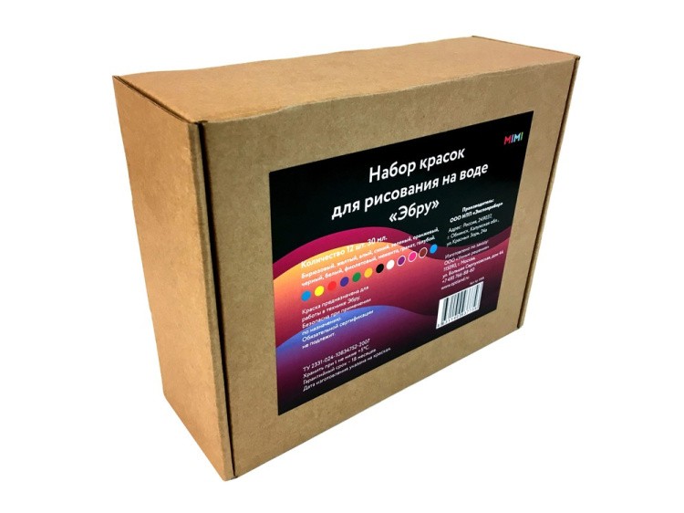 Набор красок для эбру, 12 цветов, Mimi — картинка 2