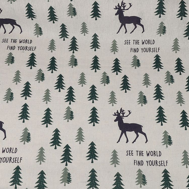 Ткань льняная, 1 м x 150 см, 140 г/м², цвет: бежевый, принт, TBY — картинка 4