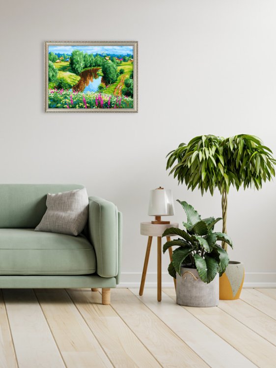 Картина по номерам «За рекой» — картинка 8